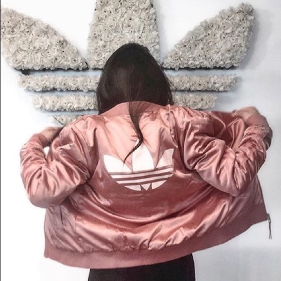 adidas satin pink jacket